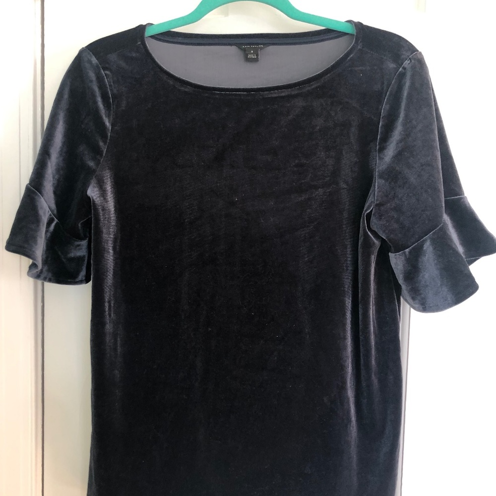 Ann Taylor Velvet Bell Sleeve Top
